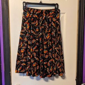 LuLaRoe feather print skirt with pockets!